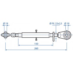 Braccio per Terzo Punto Categoria 1 260/350/22X2,5